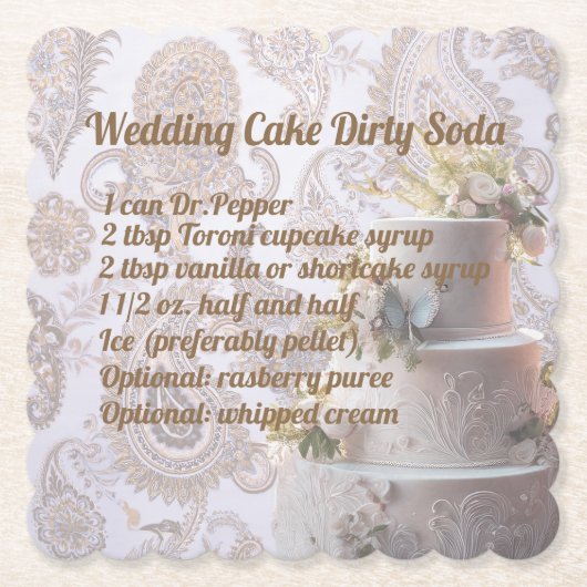 Dirty Soda Wedding Cake Coaster Kartonnen Onderzetters (Voorkant)