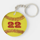 Dirty Softball Sleutelhangers PERSONALIZED Number (Achterkant)