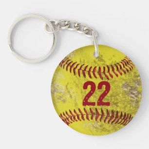 Dirty Softball Sleutelhangers PERSONALIZED Number