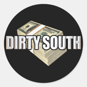 Dirty South Dollars Ronde Sticker