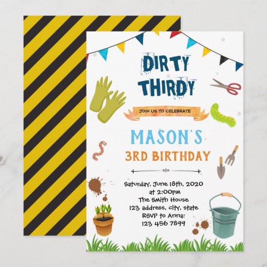 Dirty Thirdy verjaardagthema Kaart (Voorkant / Achterkant)