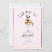 Dirty Thirty 30th Birthday Party Disco Martini  Kaart (Voorkant)