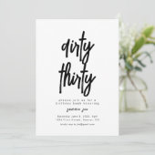 Dirty Thirty Birthday Invitation Sjabloon Kaart (Staand voorkant)