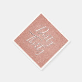 Dirty Thirty Birthday Roos Goud Blush Roze Glitter Servet (Hoek)
