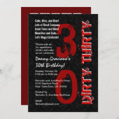 Dirty Thirty Birthday Zwart Wit Rood Sjabloon G20 Kaart (Voorkant / Achterkant)