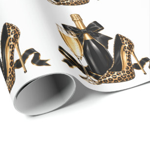 Dirty Thirty Black Gold Verjaardagsfeestje Cadeaupapier