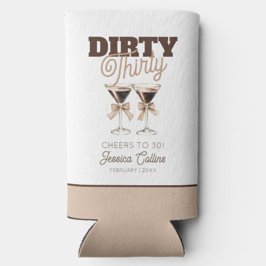 Dirty Thirty Cocktail Espresso Bruin 30e verjaarda Seltzer Blikjeskoeler (Achterkant)