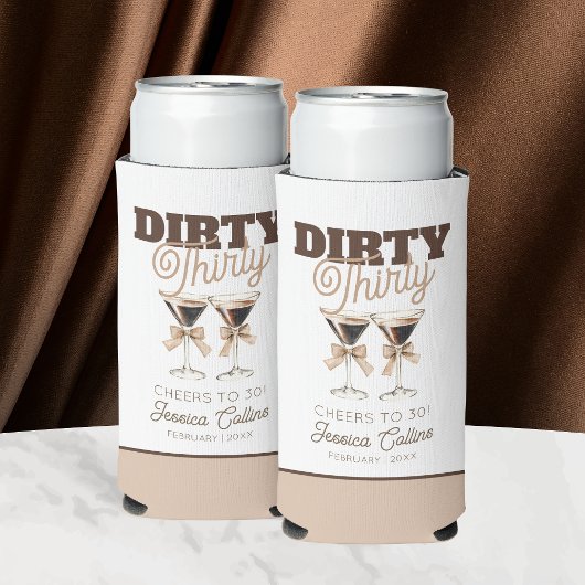 Dirty Thirty Cocktail Espresso Bruin 30e verjaarda Seltzer Blikjeskoeler