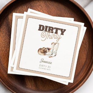 Dirty Thirty Cocktail Western 30ste verjaardagsfee Servet