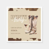 Dirty Thirty Country Western 30ste verjaardagsfees Servet (Voorkant)