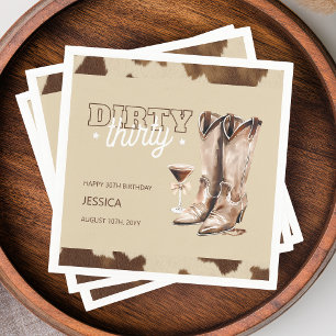 Dirty Thirty Country Western 30ste verjaardagsfees Servet