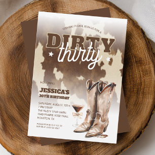 Dirty Thirty Cowgirl Western 30ste verjaardagsfees Kaart