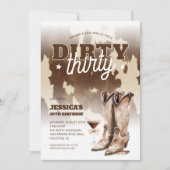 Dirty Thirty Cowgirl Western 30ste verjaardagsfees Kaart (Voorkant)