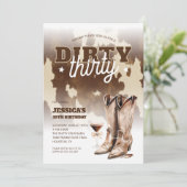 Dirty Thirty Cowgirl Western 30ste verjaardagsfees Kaart (Staand voorkant)