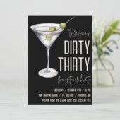 Dirty Thirty, Dirty Martini, 30e verjaardag Kaart (Staand voorkant)