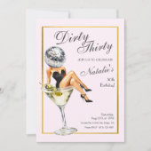 Dirty Thirty Disco Martini 30ste verjaardagsfeestj Kaart (Voorkant)