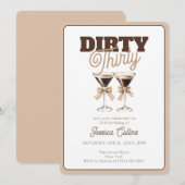 Dirty Thirty Espresso Cocktail 30ste Verjaardagsfe Kaart (Voorkant / Achterkant)