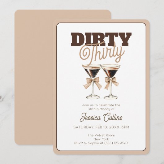 Dirty Thirty Espresso Cocktail 30ste Verjaardagsfe Kaart (Voorkant / Achterkant)