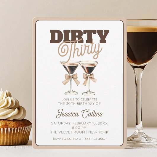 Dirty Thirty Espresso Cocktail 30ste Verjaardagsfe Kaart