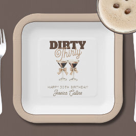 Dirty Thirty Espresso Cocktail 30ste Verjaardagsfe Papieren Bordje