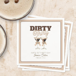 Dirty Thirty Espresso Cocktail 30ste Verjaardagsfe Servet