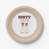 Dirty Thirty Espresso Cocktail Retro 30ste Verjaar Papieren Bordje (Voorkant)