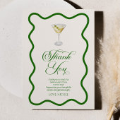 Dirty Thirty Green Dirty Martini Verjaardagsfeestj Bedankkaart