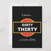 Dirty Thirty Invitation Birthday 30 Kaart (Achterkant)