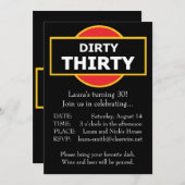 Dirty Thirty Invitation Birthday 30 Kaart (Voorkant / Achterkant)