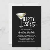 Dirty Thirty Martini 30e verjaardag uitnodiging (Voorkant)