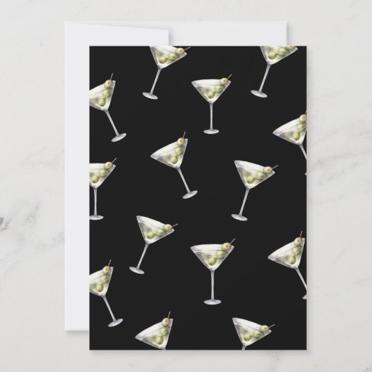 Dirty Thirty Martini 30e verjaardag uitnodiging (Achterkant)