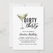 Dirty Thirty Martini 30e verjaardag uitnodiging (Voorkant)