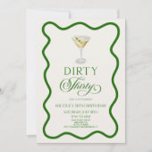 Dirty Thirty Martini 30ste verjaardagsfeestje Kaart (Voorkant)