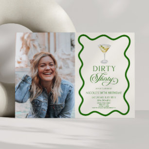 Dirty Thirty Martini 30ste verjaardagsfeestje Kaart