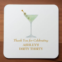Dirty Thirty Martini Cocktail, 30th Birthday Party