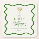 Dirty Thirty Martini verjaardagsfeestje Kartonnen Onderzetters<br><div class="desc">Dit zijn Dirty Thirty Green Dirty Martini verjaardagsfeestje Onderzetters!</div>