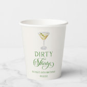 Dirty Thirty Martini verjaardagsfeestje Papieren Bekers (Achterkant)