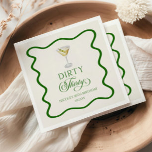 Dirty Thirty Martini verjaardagsfeestje Servet