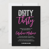 Dirty Thirty Modern 30th Birthday Invitation Kaart (Voorkant)