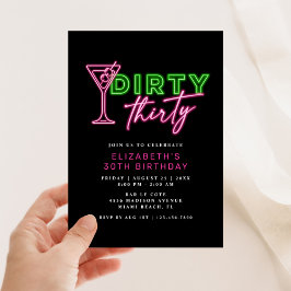 Dirty Thirty Neon Green & Pink 30E Verjaardag Kaart