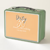 Dirty Thirty oranje witte eenvoudige retro verjaar (Achterkant)