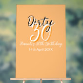 Dirty Thirty oranje witte eenvoudige retro verjaar Acryl Bord (Neutraal)