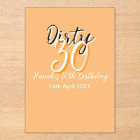 Dirty Thirty oranje witte eenvoudige retro verjaar