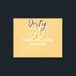 Dirty Thirty oranje witte eenvoudige retro verjaar Canvas Afdruk<br><div class="desc">Ontwerp van sjabloon aanpassen</div>