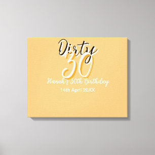 Dirty Thirty oranje witte eenvoudige retro verjaar Canvas Afdruk