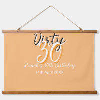 Dirty Thirty oranje witte eenvoudige retro verjaar
