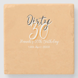 Dirty Thirty oranje witte eenvoudige retro verjaar Stenen Onderzetter