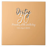 Dirty Thirty oranje witte eenvoudige retro verjaar Tegeltje<br><div class="desc">Ontwerp van sjabloon aanpassen</div>