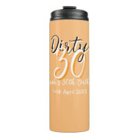 Dirty Thirty oranje witte eenvoudige retro verjaar