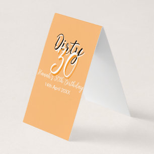Dirty Thirty oranje witte eenvoudige retro verjaar Visitekaartje